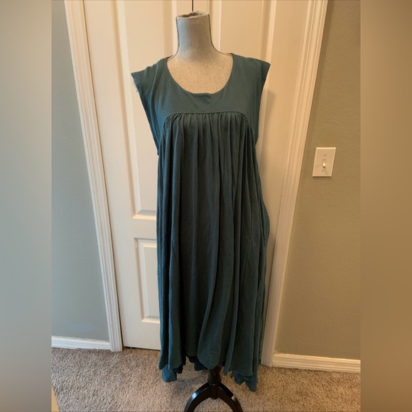 FP beach ladies high/low dress dark teal size small w/pockets - Picture 1 of 6